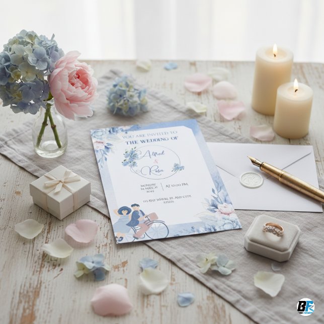 Moderner Klassiker mit Foto Hochzeit Einladung (Von Creator hochgeladen)