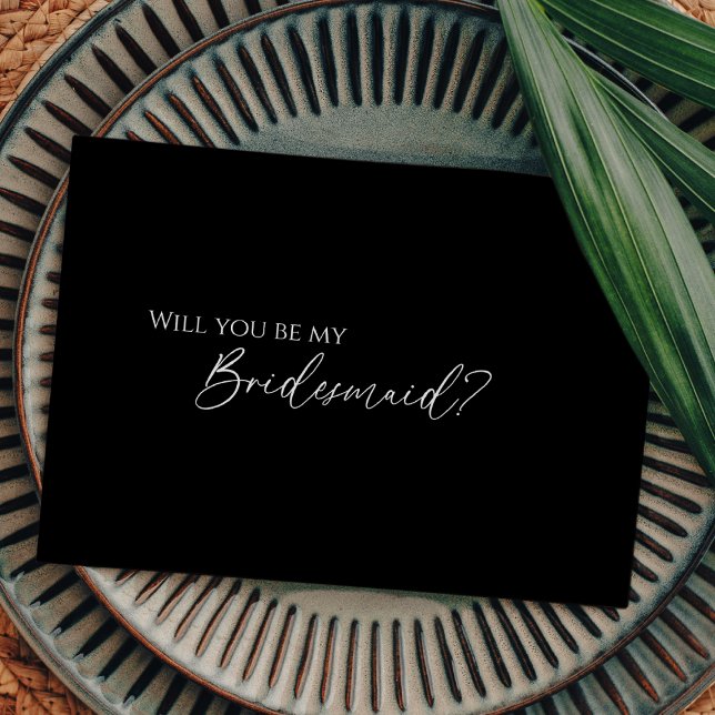 Moderner klassischer Black Wedding Bridesmaid-Vors Einladung (Von Creator hochgeladen)