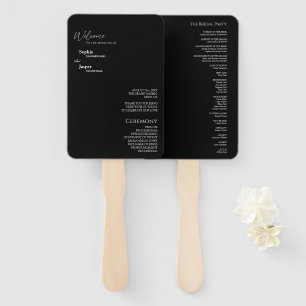 Moderner klassischer Black Wedding Program Fan Fächer