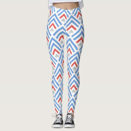 Moderner klassischer Jumperkus Zickzack blau und r Leggings