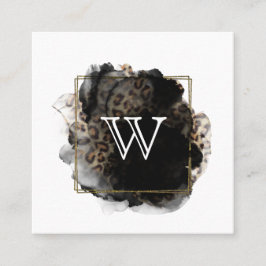 Moderner klassischer Monogram, erster schwarzer Go Quadratische Visitenkarte