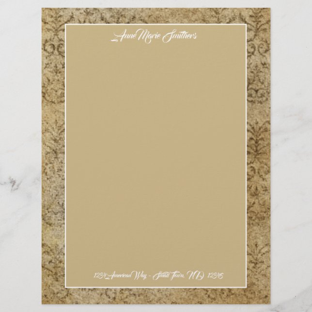 Moderner klassischer Tan Granite Letterhead Briefbogen (Vorderseite)