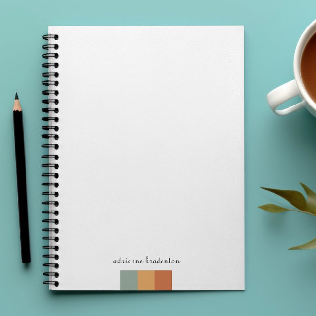 Moderner kleiner Farbblock | Script Monogram Notizbuch (Von Creator hochgeladen)