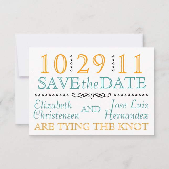 Moderner Knie Save the Date (Vorderseite)