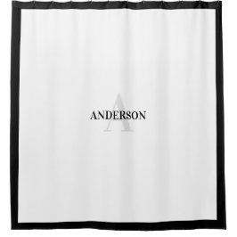 Moderner Kolonialduschvorhang in Schwarz Duschvorhang