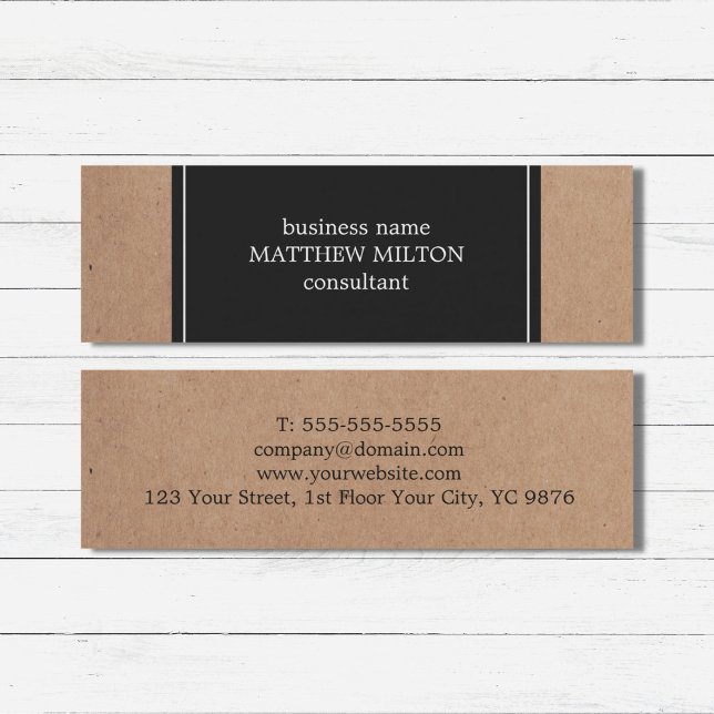 Moderner Kraft Paper Dark Gray White Consultant Mini Visitenkarte (Von Creator hochgeladen)