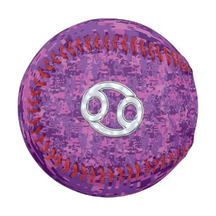 Moderner Krebs Zodiac signieren Pink Digital Camou Baseball