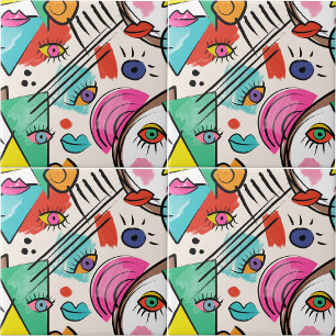 Moderner Kubismus Abstrakte Künstlerische Female F Fliese