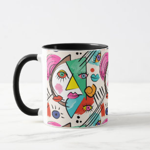 Moderner Kubismus Abstrakte Künstlerische Female F Tasse