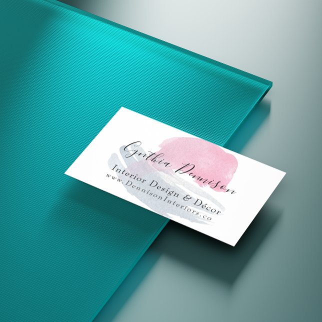 Moderner künstlerischer Wasserfarbensplash QR-Code Visitenkarte (Von Creator hochgeladen)