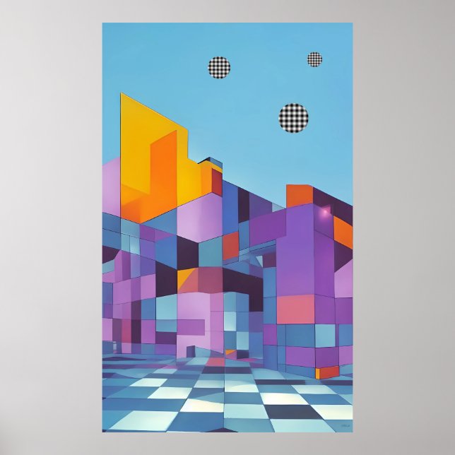 Moderner Küstenhof (Version A) - Ken Gage Art Poster (Vorne)