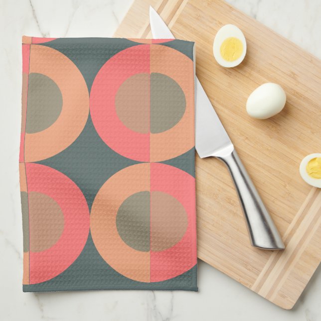 Moderner Lachs und Oliven aus dem Mittelalter Geschirrtuch (Viertel Falte)