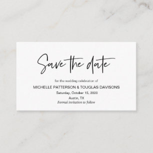 Moderner, lässiger Schriftart, Save the Date Begleitkarte