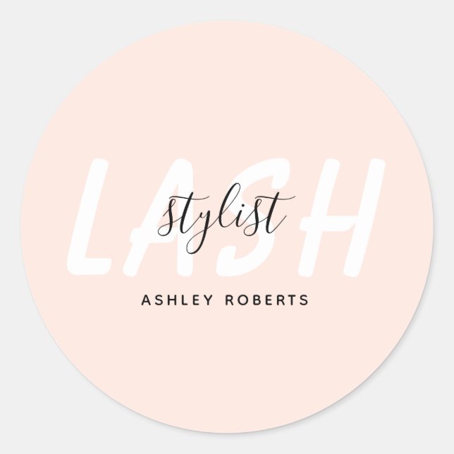 Moderner lastischer Stylist rot Runder Aufkleber (Vorderseite)