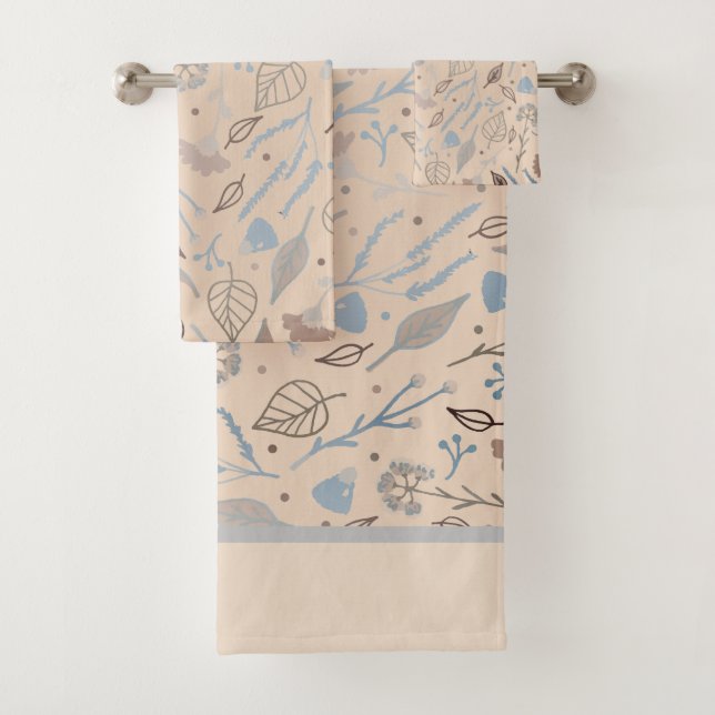 Moderner Leafy Trendy Badhandtuch Set (Insitu)