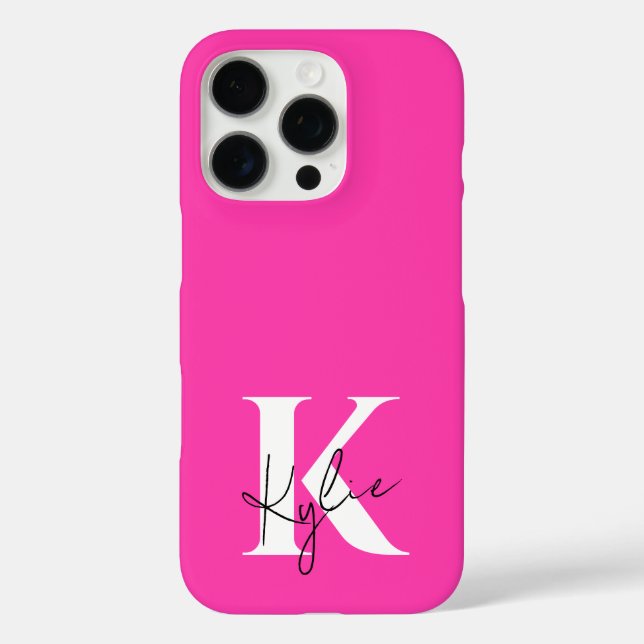 Moderner, lebendiger Personalisierter Monogramm-Na iPhone 16 Pro Hülle (Rückseite)