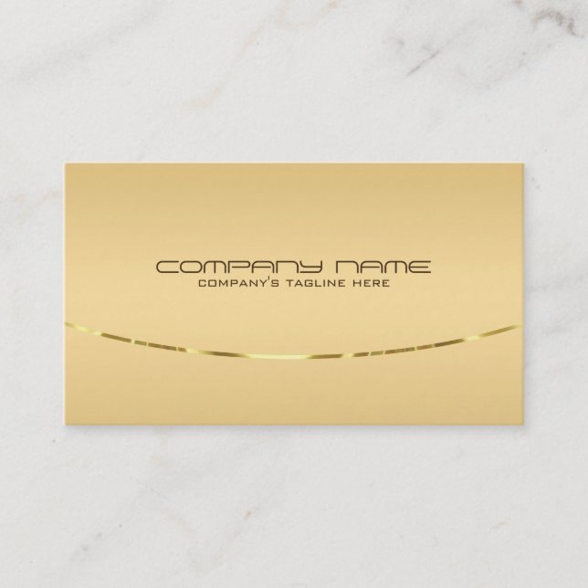 Moderner Leichtgold-Hintergrund Metallic-Akzent Visitenkarte (Vorderseite)