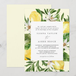 Moderner Lemon Garden | Gelbe Hochzeitserklärung Einladung