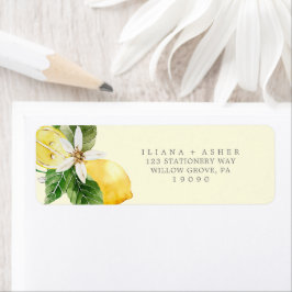 Moderner Lemon Garden | Yellow Return Address Labe