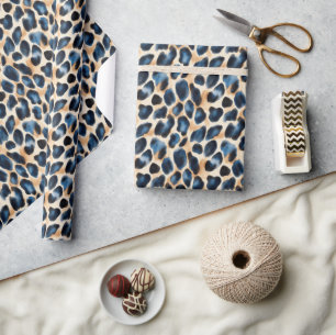 Moderner Leopard Design Wasserfarbenstil Geschenkpapier