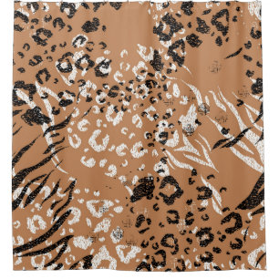 Moderner Leopard. Muster. Hintergrund. Die wilde N Duschvorhang