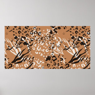 Moderner Leopard. Muster. Hintergrund. Die wilde N Poster