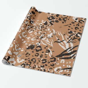 Moderner Leopard. Muster. Hintergrund. Wildnis. Geschenkpapier