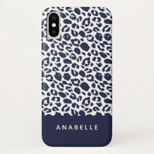 Moderner Leopardendruck in Hellgrau und Weiß Case-Mate iPhone Hülle