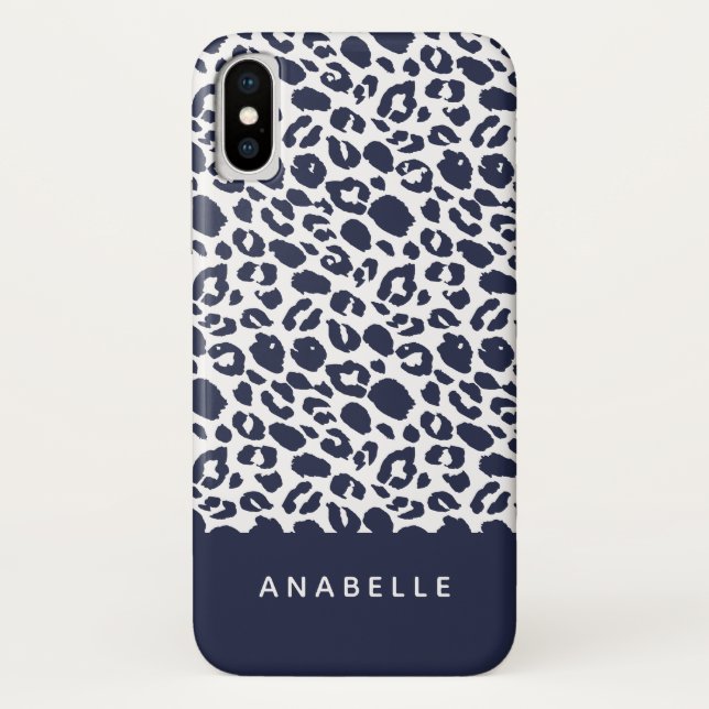 Moderner Leopardendruck in Hellgrau und Weiß Case-Mate iPhone Hülle (Rückseite)