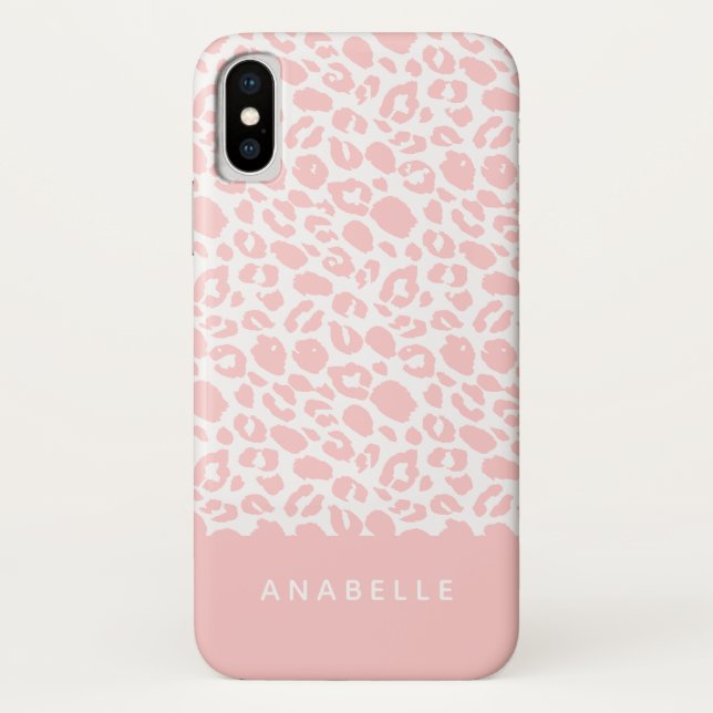 Moderner Leopardendruck in Hellgrau und Weiß Case-Mate iPhone Hülle (Rückseite)