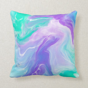 Moderner Lila Abstrakter Marmor Kissen