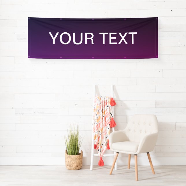 Moderner Lila Farbton Ombre & bearbeitbarer Weißte Banner (Insitu)