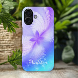 Moderner, Lila, Girl-Abstrakter Schmetterling-Name iPhone 16 Hülle<br><div class="desc">Der moderne Lila Girly Abstrakt Butterfly Personalisiert Name zeichnet sich durch einen hübschen abstrakten Schmetterling auf lila und blauen Hintergrund aus. Am Fuß des individuellen Namens sitzt Ihr Schmetterling. Personalisieren Sie diese,  indem Sie den Text in dem dafür vorgesehenen Textfeld bearbeiten. Erstellt von Evco Studio www.zazzle.com/store/evcostudio</div>