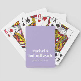 Moderner Lila Lavender Bat Mitzvah Custom Gevor Spielkarten