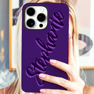 Moderner Lila Minimalistischer Skriptname iPhone 16 Pro Max Hülle