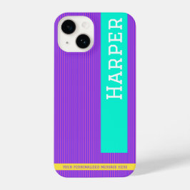Moderner Lila Personalisierter Name iPhone Case 14 Hülle