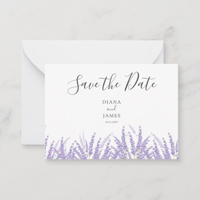 Moderner Lila QR-Code Save the Date Mitteilungskarte (Vorderseite)
