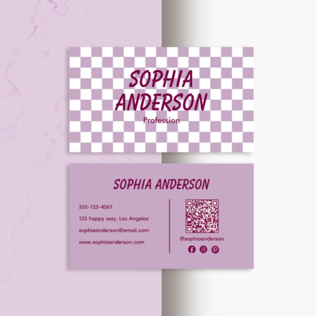 Moderner Lila QR-Code Visitenkarte (Von Creator hochgeladen)