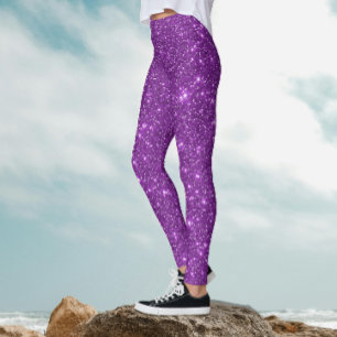 Moderner, Lila Sparkle-Glitzer Leggings