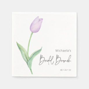 Moderner Lila Tulip Solo Bridal Brunch Cocktail Serviette