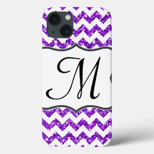 Moderner Lila, Zickzack Girl Monogram IPAD-Fall Case-Mate iPhone Hülle