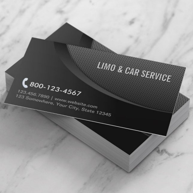 Moderner Limo- und Autoservice für Black Metal Visitenkarte (Von Creator hochgeladen)