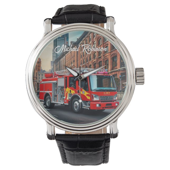 Moderner Lkw in der Stadt Armbanduhr (Vorderseite)