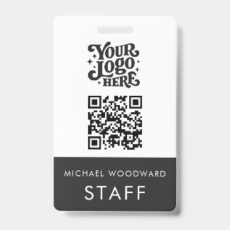 Moderner Logo QR-Code Mitarbeitername Ausweis