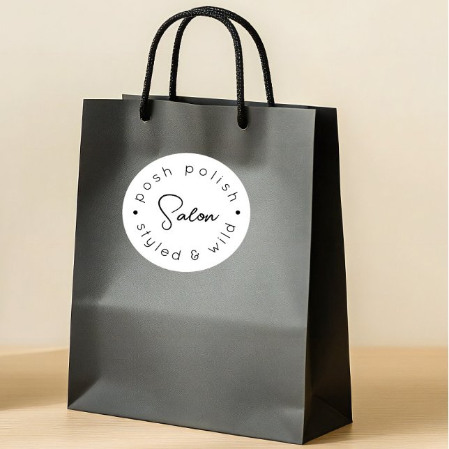 Moderner Logosalon personalisiert für Geschäftsleu Runder Aufkleber (Von Creator hochgeladen)