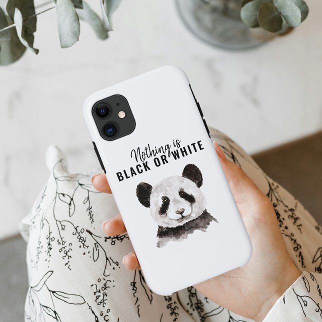 Moderner lustiger Panda Schwarz-Weiß mit Zitat Case-Mate iPhone Hülle (Von Creator hochgeladen)