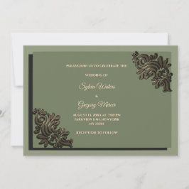 Moderner Luxury Earth Ton Sage Green & Gold Classi Einladung