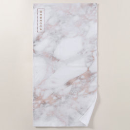 Moderner Luxus-Rose-Gold-Marmorstein Strandtuch