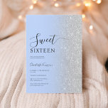 Moderner Luxus Silver Glitzer Ice Blue Sweet 16 Einladung<br><div class="desc">Feiern Sie Ihre Sweet 16 im Stil mit unserem Chic Luxury Silver Glitzer Ice Blue Sweet 16 Geburtstag Einladung. Diese elegante Einladung zeichnet sich durch ein hübsches Design mit einem schimmernden Imitat silbernen Glitzer-Hintergrund aus, die eine Touch von Glamour und Eleganz. Der sanfte Gradienteneffekt fügt den Glitzer nahtlos in eine...</div>