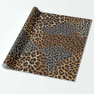 Moderner Luxus Weißer Leopard Elegante Collection Geschenkpapier